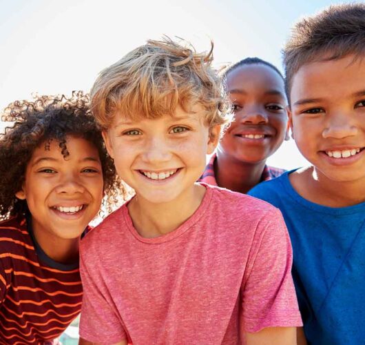 group of young boys standing together